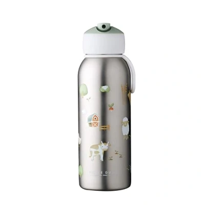 Abbildung von Mepal Thermoflasche Flip Up Campus Isolierte Trinkflaschen Little Dutch Edelstahl Thermosflasche 9 Stunden heiß &amp; 12 kalt BPA frei 350 ml Farm