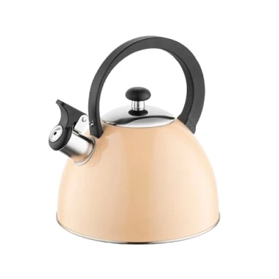 Abbildung von FLORINA Wasserkessel BRILLO (2 l) Edelstahl Teekessel Flötenkessel mit Bakelitgriff Kratzfester Wasserkocher für Induktionsherd, Gasherd und Elektroherd Farbe: Pfirsich