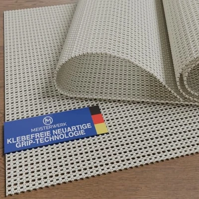 Abbildung von MEISTERWERK rutschfeste Teppichunterlage (EXTRA STARKER Halt) Anti Rutsch Matte für Teppiche &amp; Läufer zuschneidbar, universell einsetzbar alle Böden 140x140 cm