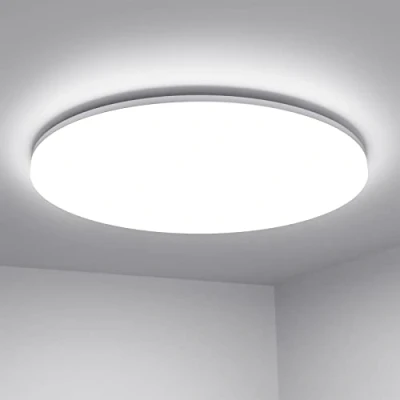 Abbildung von Lepro 24W LED Deckenlampe, Deckenleuchte IP54 Wasserfest, 5000K 2400LM Badezimmer Lampe, Rund Badlampe Decke, ideal für Bad Schlafzimmer Flur Küche Wohnzimmer , Kaltweiß, Ø28cm [Energieklasse F]