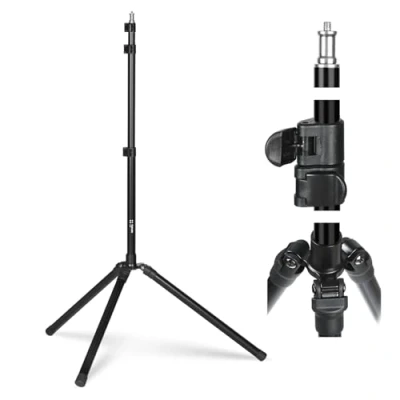 Abbildung von TARION Lichtstativ 180 cm Aluminium Lampenstativ Traglast 8 kg für Studio Outdoor Fotografie Ringlicht Blitzlicht (FLS20T)