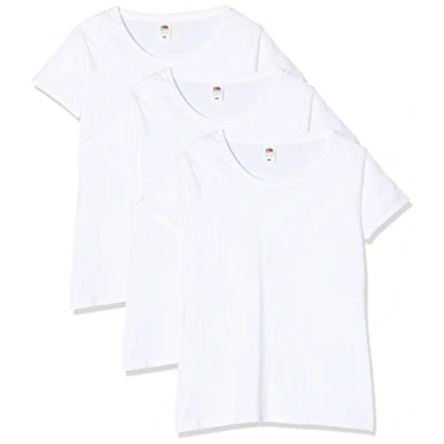 Abbildung von Fruit of the Loom Damen Lady fit Original Tee, 3 Pack T Shirt, Weiß (White 30), (Herstellergröße: Small) (3er Pack)
