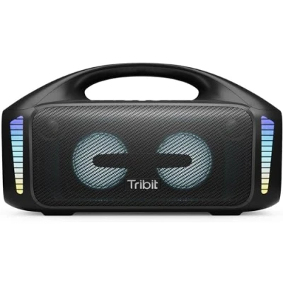 Abbildung von Tribit Bluetooth Lautsprecher StormBox Blast,Tragbarer Party 90W Lauter Stereo Sound mit XBass LED Lichtshow 5.3,Wasserdichter IPX7,TWS,30 Stunden Spielzeit für Draußen