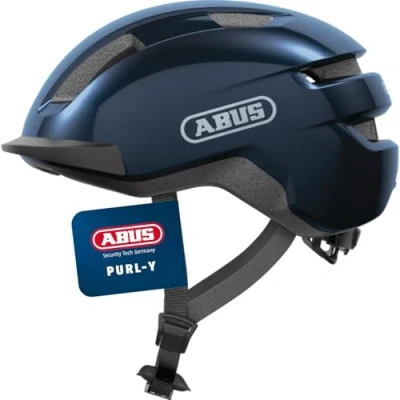 Abbildung von ABUS Fahrradhelm PURL Y geeignet für E Bike und S Pedelec stylisher NTA Schutzhelm Erwachsene Jugendliche Blau, Größe M