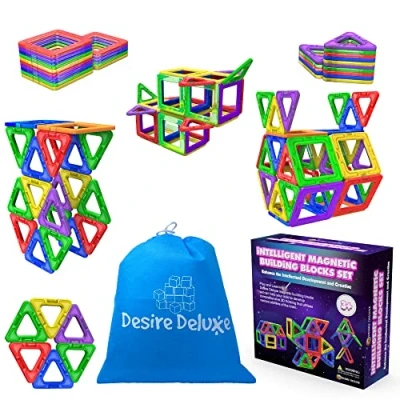 Abbildung von Desire Deluxe Magnetische Bausteine Magnet Montessori Spielzeug für Kinder 30PC Set Teilen ab 3 4 5 6 7 8 Alter Jahren, ideales Lernspielzeug Mädchen Jungen Koordination und zum Bauen in Geschenk
