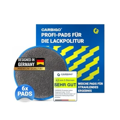 Abbildung von CARBIGO® 6X Profi Applikator Pads Perfekt für das gleichförmige Auftragen, Wachs und Pflegemittel Weicher Mikrofaser Handpolierschwamm Vielfältig anwendbarer Politur Schwamm 12x2cm
