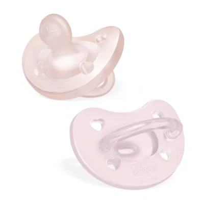 Abbildung von Chicco PhysioForma Silikon Schnuller 2 6 Monate, Stück, Set unterstützen die physiologische Atmung und fördern richtige Mundentwicklung, rosa