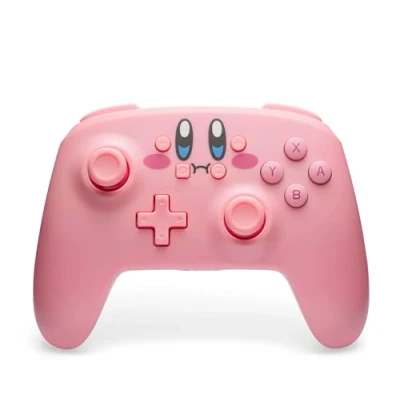 Abbildung von PowerA Kabelloser Controller für Nintendo Switch Vollstopf Kirby, Rosa (OLED Modell, Lite) Bluetooth, Gamepad, Bewegungssteuerung, offiziell lizenziert