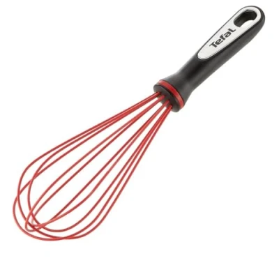 Abbildung von Tefal Ingenio K20717 Schneebesen Silikon zum Anrühren, Aufschlagen und Verrühren Rot/Schwarz Öse Aufhängen Spülmaschinenfest Hitzebeständig bis zu 250C, 35.23 x 9.2 6.94 cm