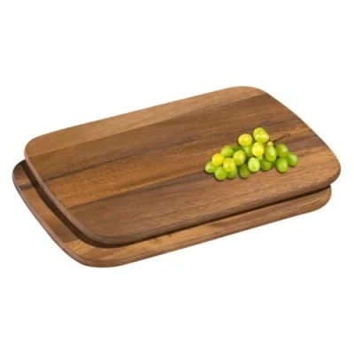 Abbildung von Zassenhaus Frühstücksbrettchen Holz / 2er Set 28 x 20 cm aus nachhaltiger Akazie Brotzeitbrett pflegeleicht robust Vesperbrett