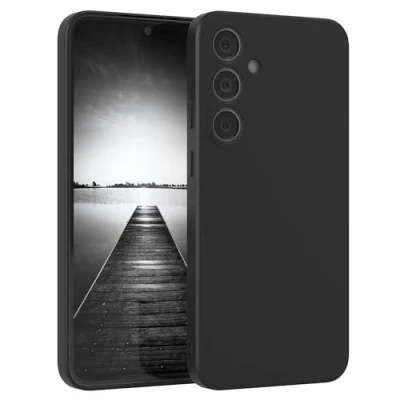 Abbildung von EAZY Case Silikonhülle für Galaxy S25 Plus Hülle Silikon weich stoßfeste Handyhülle Schutzhülle mit Kameraschutz Dünn Premium Schutz Cover TPU Phone Bumper in Schwarz Matt