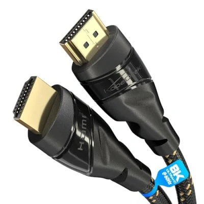 Abbildung von KabelDirekt 4K HDMI Kabel 5 m 4K@60Hz (Extra Kupfer für bis zu 18 Gbit/s und Ultra HD/4K, Nylon Mantel, 2.0, High Speed mit Ethernet, Blu ray/PS5/Xbox Series X/Switch, schwarz)