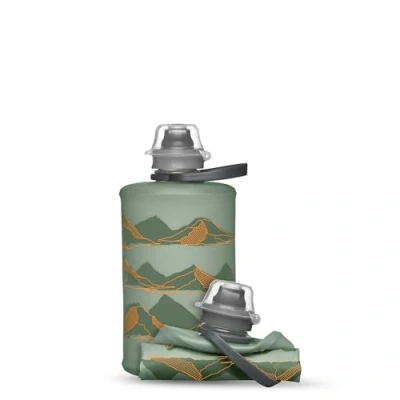 Abbildung von HydraPak Stow (350ml) Zusammenklappbare Wasserflasche Ultraleichte &amp; verpackbare Reiseflasche, flexible Ski , Wander Fahrrad oder Kletterflasche Sutro Green Berg Design