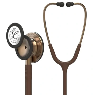 Abbildung von 3M Littmann Classic III Stethoskop zur Überwachung, 5809, kupferfarbenes Bruststück, schokoladenfarbener Schlauch, 69 cm, 5809