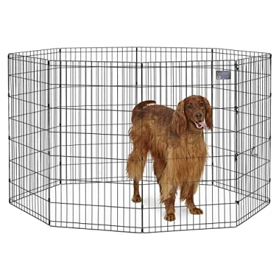 Abbildung von MidWest Homes for Pets 550 42 Laufstall und Spielgehege für Hunde, ohne Tür, 61 x 107 cm, schwarze E Beschichtung