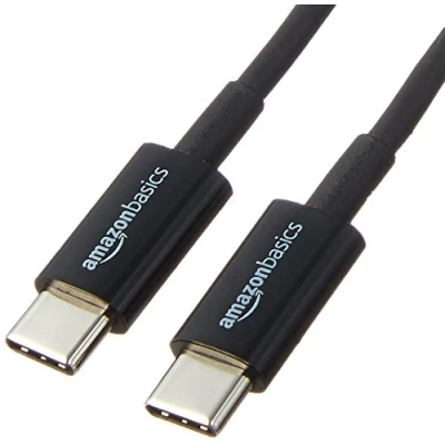 Abbildung von Amazon Basics Schnellladekabel, USB C auf 2.0, 480 MBit/s, IF Zertifiziert, für Apple iPhone 15, iPad, Samsung Galaxy, Tablets, Laptops, 1.8 m, schwarz