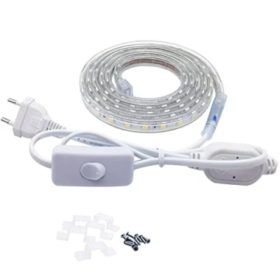 Abbildung von Q.Laomi LED Streifen 3 Meter, Lichtband Wasserdicht IP65 Strip, Leiste 230V Band mit Schalter, Weiß