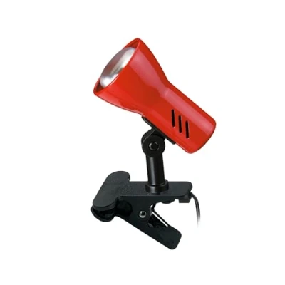 Abbildung von BRILONER Nachttischlampe, Schreibtischlampe, Tischlampe, Leselampe Buch klemme, Klemmlampe, Schwenkbar, Schnurschalter, Rotfarbig, 10,8 cm, Rot
