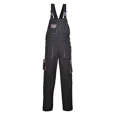 Abbildung von Portwest Texo Kontrast Latzhose, Größe: M, Farbe: Schwarz, TX12BKRM