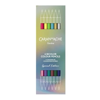Abbildung von Caran d’Ache Packung mit 6 zweifarbigen Stiften CLAIM YOUR STYLE Sonderedition/ref. 1284.506