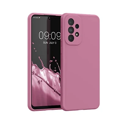 Abbildung von kwmobile Hülle kompatibel mit Samsung Galaxy A33 5G Silikon Handy Case Handyhülle weiche Oberfläche kabelloses Laden Dark Rose