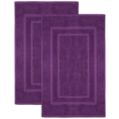Abbildung von NatureMark 2er Pack Badvorleger Premium Qualität 100% Baumwolle 50 x 80 cm Duschvorleger Duschmatte Doppelpack Farbe: Lila