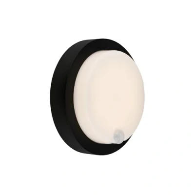 Abbildung von BRILONER Außenlampe mit Bewegungsmelder, Wandlampe Akku, Wandleuchte ohne Stromanschluss, Aussenlampe Wand, Akku Lampe, Warmweißes Licht, Schwarz, 170x55 mm (DxH)