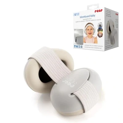 Abbildung von Reer SilentGuard Baby Kapselgehörschutz Gehörschutz für Babys &amp; Kinder 12 24 Monate Besonders weich, leicht mitwachsend SNR 25, schützt bis 40 dB Grau