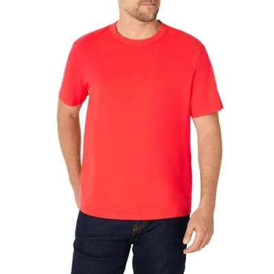 Abbildung von Amazon Essentials Herren T Shirt Aus Schwerer Baumwolle Mit Lockerer Passform, Kräftiges Mohnrot, S