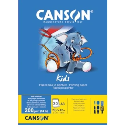 Abbildung von Canson 400015589 Malblock A3, 20 Blatt, 200 g/m², weiß, A3 ou 29,7 x 42 cm