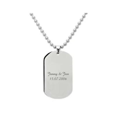 Abbildung von Dog Tag Anhänger Edelstahl mit Gravur