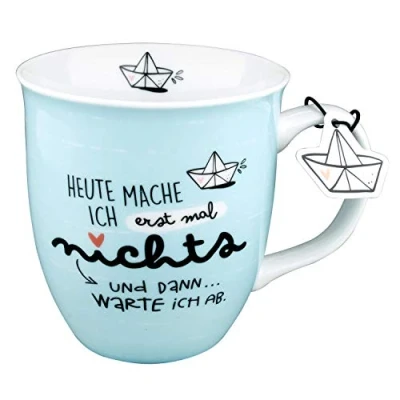 Abbildung von H:) PPY life Tasse mit Motiv &quot;Erst mal nichts&quot; Kaffeetasse, Porzellan, 40 cl Spruch, Geschenk 46259