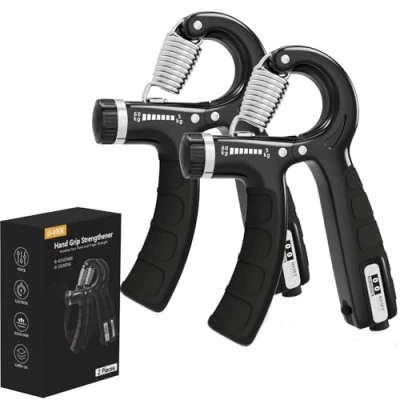 Abbildung von Handtrainer,U VKK 2er Set Handtrainer Unterarmtrainer,Verstellbarer Griff 5 60kg,Hand Unterarm Trainingsgerät,Grip Griffkraft Trainer,Rutschfester Griff,Für Sportler und Wiederherstellung der Hand