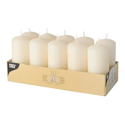 Abbildung von 10 Stumpenkerzen Ø 40 mm 90 creme Blockkerzen Kerzen