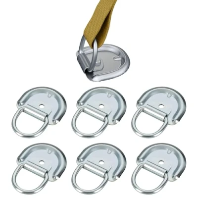 Abbildung von 6 Stück Zurrmulde Zurröse 76x66mm Zurrösen Zurrring Ladungssicherung verzinkter Stahl für Anhänger, Transporter, LKW (6)
