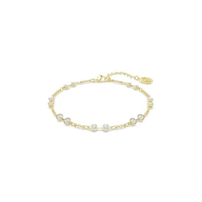 Abbildung von Swarovski Remix Collection Strand, Rundschliff, Weiß, Goldlegierungsschicht