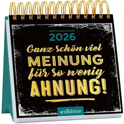 Abbildung von Mini Wochenkalender Ganz schön viel Meinung für so wenig Ahnung! 2026: Kleiner Tischkalender voller frecher Sprüche