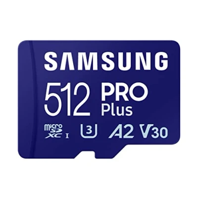 Abbildung von Samsung PRO Plus microSD Karte + SD Adapter, 512 GB, Für Mobile Gaming auf Smartphones, Tablets und Handheld Konsolen, UHS I U3, Full HD &amp; 4K UHD, 180 MB/s Lesen, 130 Schreiben, MB MD512SA/EU
