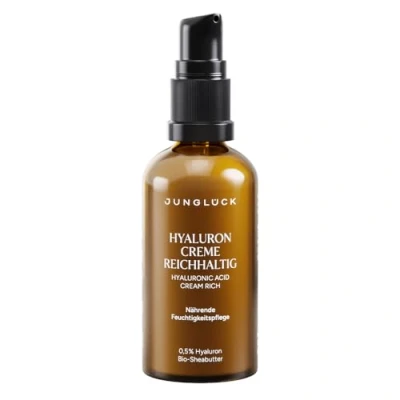 Abbildung von JUNGLÜCK Hyaluron Creme Reichhaltig Vegan Tages &amp; Nachtcreme mit Hyaluronsäure, BIO Aloe Vera und Shea Butter nährend für intensive Feuchtigkeit Feuchtigkeitscreme Gesicht