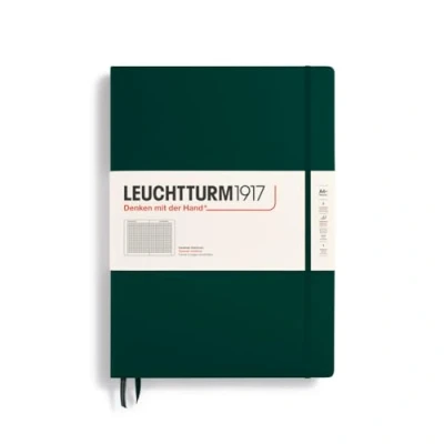 Abbildung von LEUCHTTURM1917 370266 Notizbuch Master Classic (A4+) Hardcover, 235 nummerierte Seiten, Forest Green, kariert