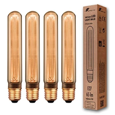 Abbildung von greenandco 4x Vintage Design LED Lampe zur Stimmungsbeleuchtung E27 T30 Edison Glühbirne, 2W 65lm 1800K gold extra warmweiß 320 230V flimmerfrei, nicht dimmbar, 2 Jahre Garantie