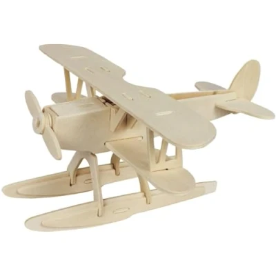 Abbildung von Marabu 317000000002 KiDS 3D Holzpuzzle Wasserflugzeug, mit 28 Puzzleteilen aus FSC zertifiziertem Holz, ca. 21 x 9 cm groß, einfache Stecktechnik, zum individuellen Bemalen und Gestalten