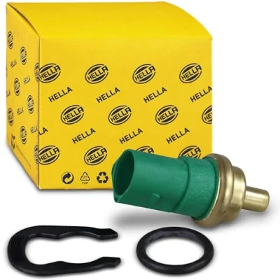 Abbildung von HELLA 6PT 009 107 141 Sensor, Kühlmitteltemperatur 12V 4 polig gesteckt mit Dichtung Sicherungsring, grün