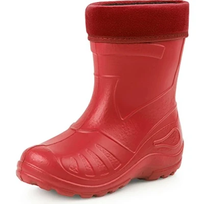 Abbildung von Ladeheid Gummistiefel Kinder federleichte und wasserdichte Eva Thermo Regenstiefel gefüttert KL050 (Rot, 25 EU)
