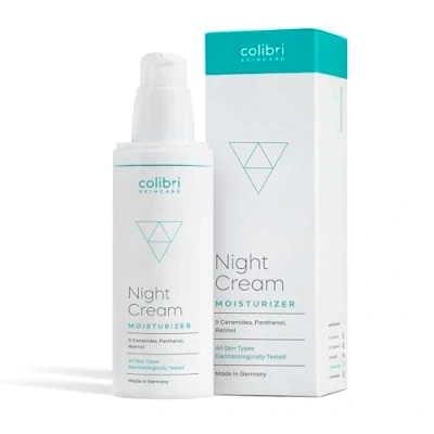 Abbildung von colibri skincare Night Cream 80ml mit Retinol und Hyaluron Serum straffende Anti Aging Nachtcreme für Frauen Männer pflegende Gesichtscreme gegen Falten Made in Germany