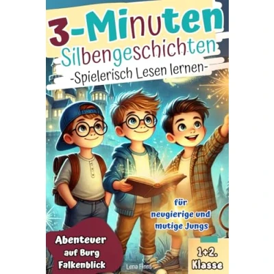 Abbildung von Spielerisch Lesen lernen I 3 Minuten Silbengeschichten für neugierige und mutige Jungs. Abenteuer auf Burg Falkenblick. Erstlesebuch mit Rätseln Übungen kleine Entdecker. 1+2. Klasse