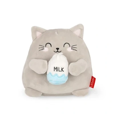 Abbildung von Legami Super Soft Plush Plüsch, Kitty Thema, Mini Größe, mit personalisierbarer ID Karte, Steht alleine, 14x15x12 cm, Grey