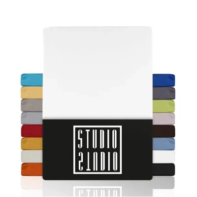 Abbildung von STUDIO Basic Spannbettlaken 200x200cm, 100% gekämmte Baumwolle, Oeko TEX 100, Markenqualität, Bettlaken Spannbetttuch Jersey 200x200 Weiß