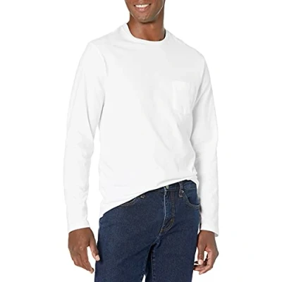 Abbildung von Amazon Essentials Herren Langärmeliges T Shirt, Normale Passform, Weiß, XL
