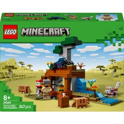 Abbildung von LEGO Minecraft Die Expedition zur Gürteltiermine, Set mit Minifigur aus dem Videospiel, Bauspielzeug Charakteren, Geschenk für Jungen und Mädchen ab 8 Jahren 21269